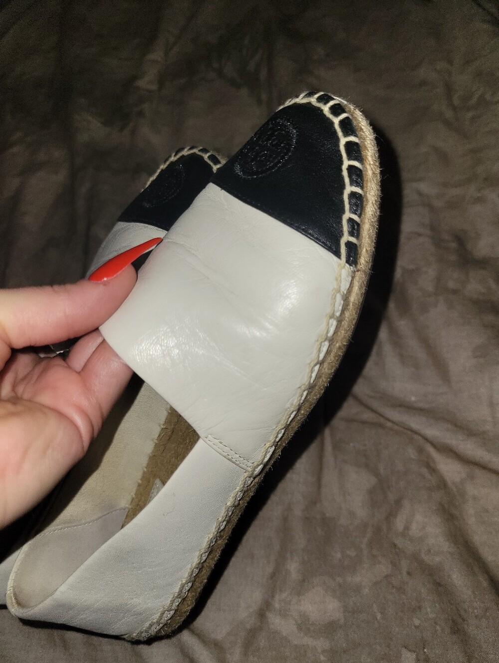 Tory Burch Colorblock Leather Toe Cap Espadrille Flats 6